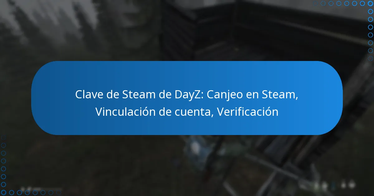 Clave de Steam de DayZ: Canjeo en Steam, Vinculación de cuenta, Verificación