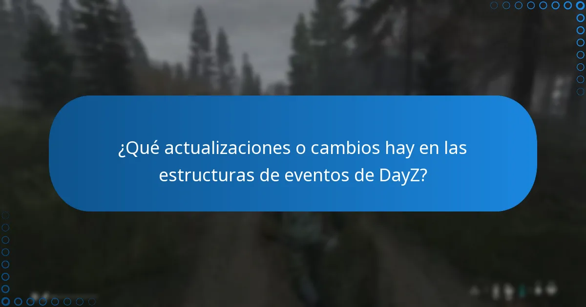 ¿Qué actualizaciones o cambios hay en las estructuras de eventos de DayZ?